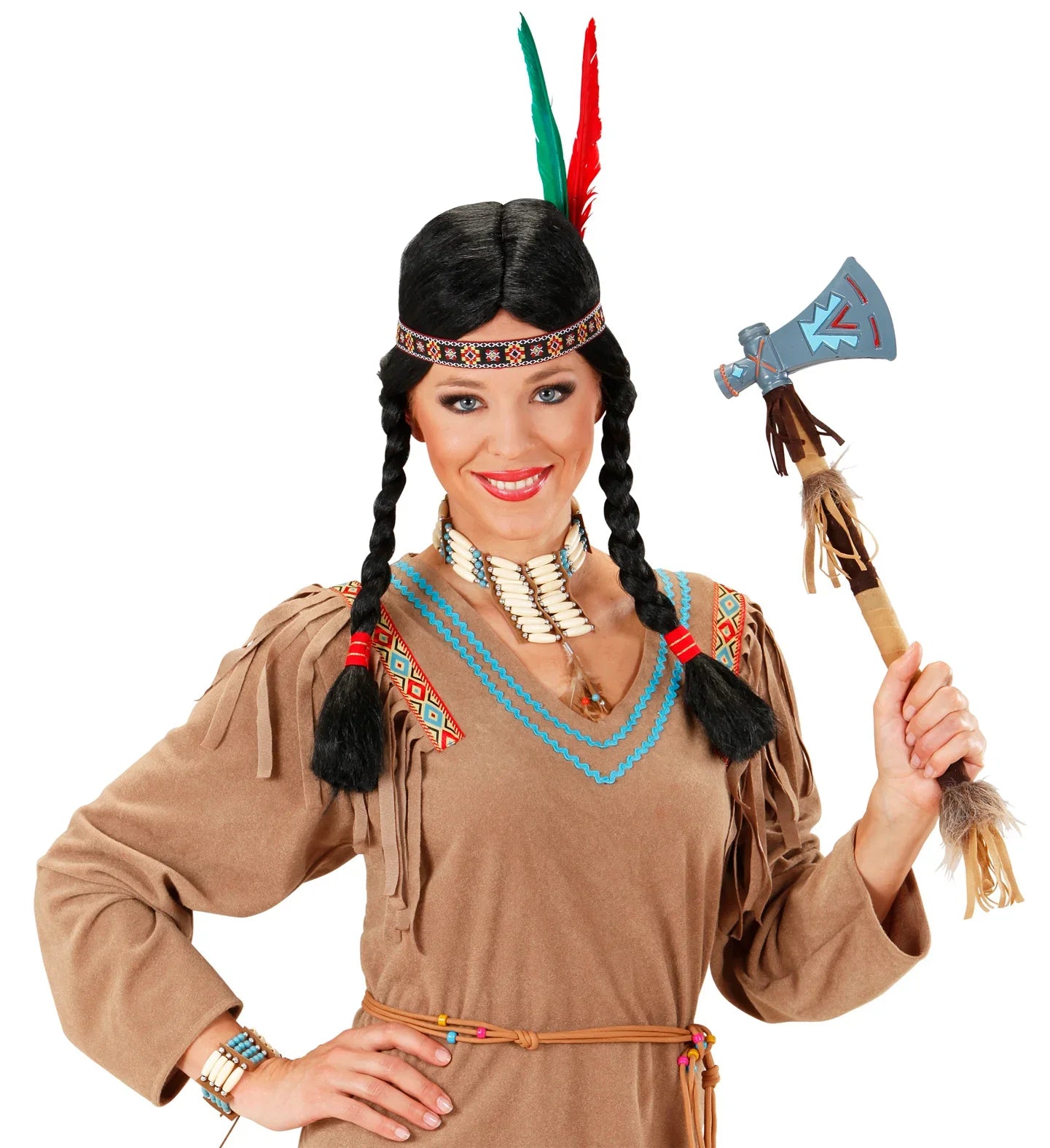 Collar Indio Decorado con Plumas Complementos Indios Widmann